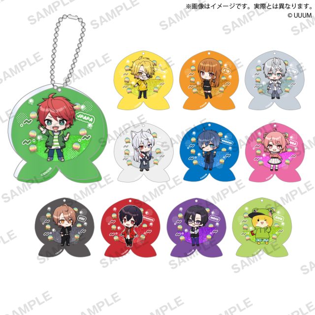 カラフルピーチ グリッターホログラムキーホルダー