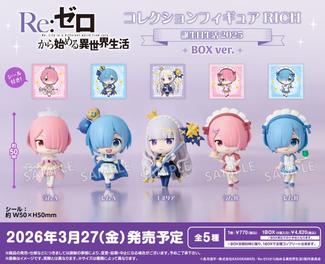 Re:ゼロから始める異世界生活 コレクションフィギュアRICH誕生日生活2025 BOXver.