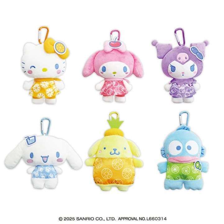 サンリオキャラクターズ フルーツポンチ柄がま口ポーチ