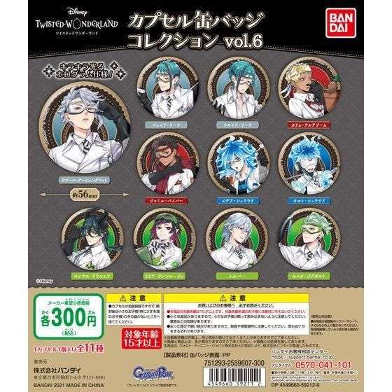 ディズニー ツイステッドワンダーランド カプセル缶バッジコレクションvol.6