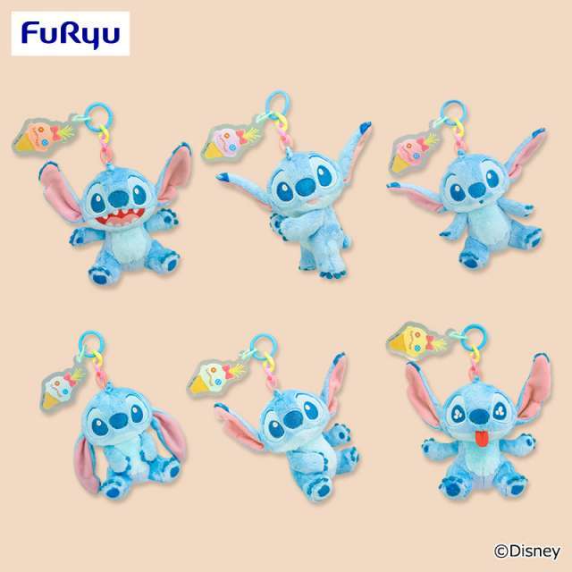 ディズニー スティッチ カラフルアイス アクリルチャーム付きマスコット