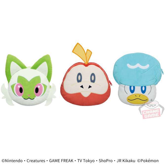 ポケットモンスター 大きい顔型ぬいぐるみポーチ~ニャオハ・ホゲータ・クワッス~