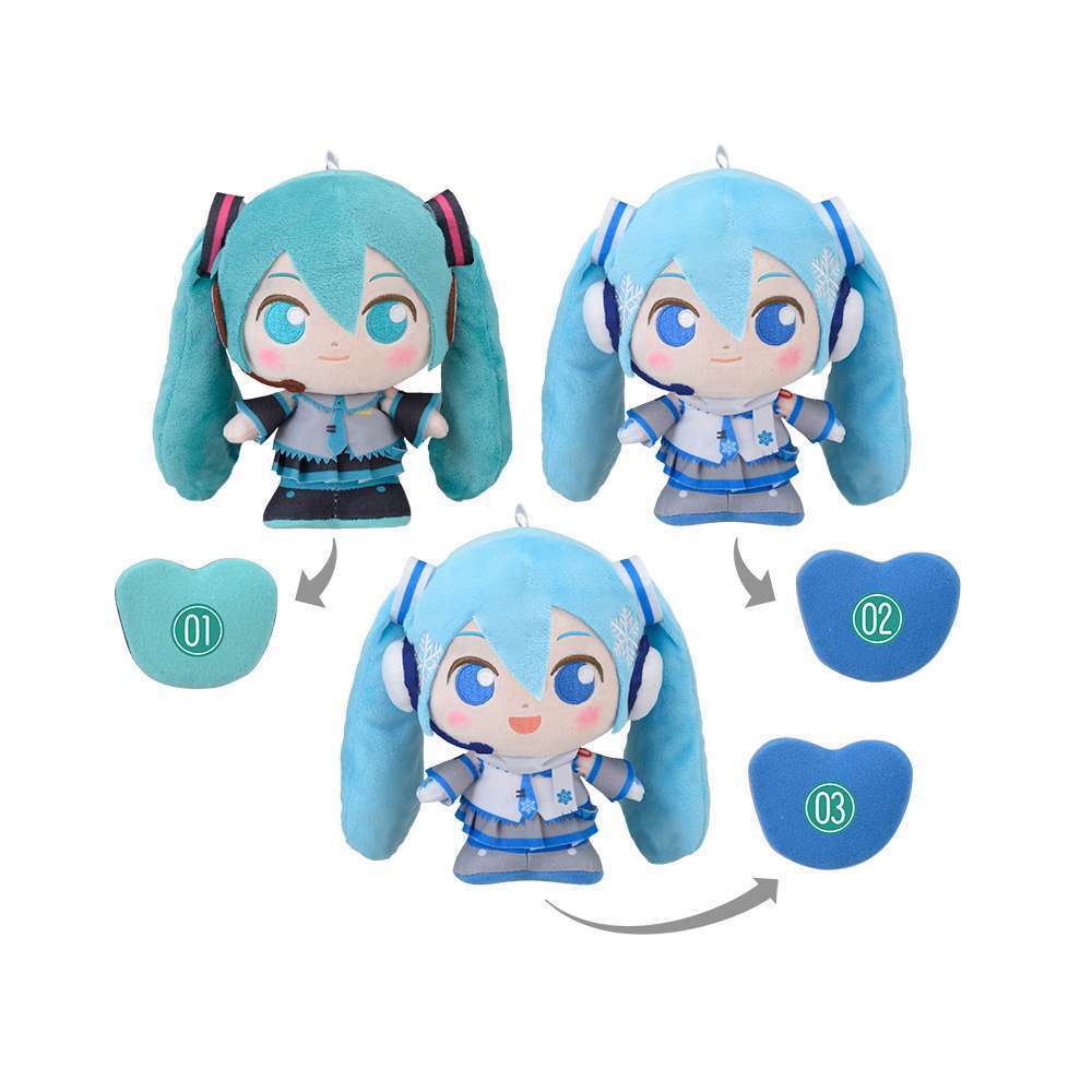 初音ミクシリーズ　moipon　モアプラスぬいぐるみ初音ミク＆雪ミク