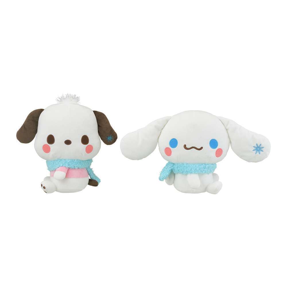 ゆるかわ　サンリオキャラクターズ　スペシャルなかよしマフラーぬいぐるみシナモロール・ポチャッコ