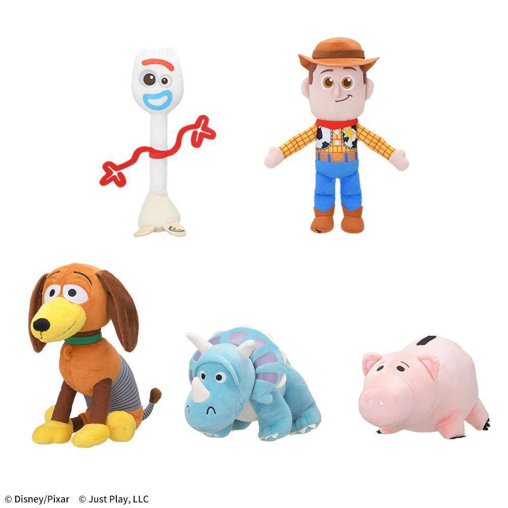 トイ・ストーリー４　Ｌぬいぐるみ　“ウッディ&スリンキー・ドッグ&ハム&トリクシー&フォーキー