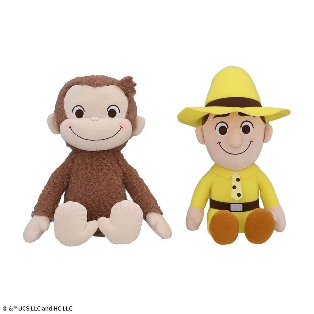 おさるのジョージ 赤いほっぺ Lぬいぐるみジョージ&黄色い帽子のおじさん