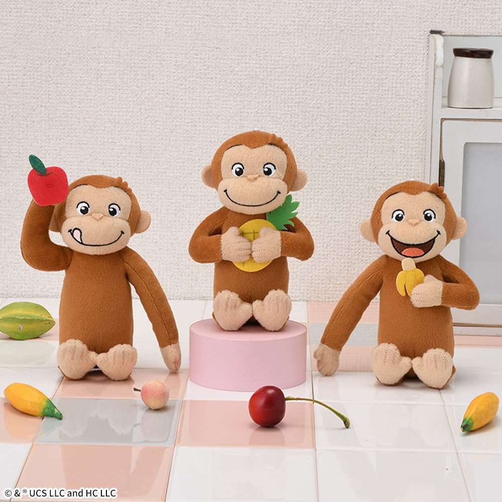 おさるのジョージ ぬいぐるみ フルーツもぐもぐ