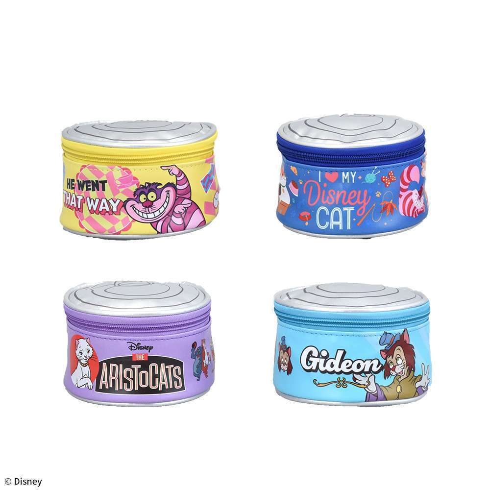 ディズニーキャラクター 猫缶型レザー風ポーチ