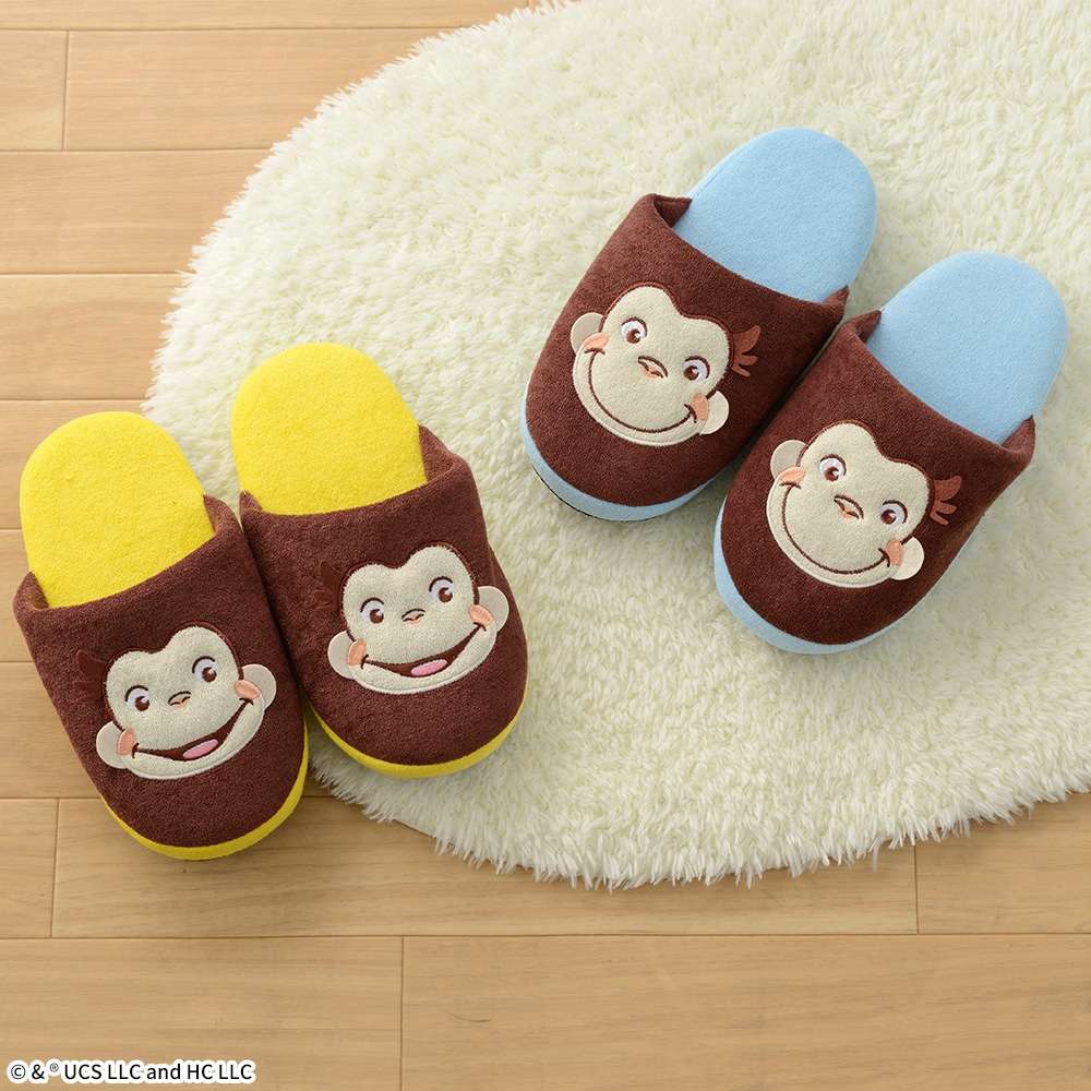 おさるのジョージ プレミアムフェイススリッパ