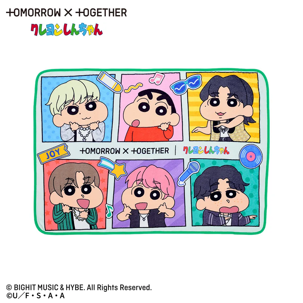TOMORROW X TOGETHER クレヨンしんちゃん プラチナムザッカふわふわブランケット