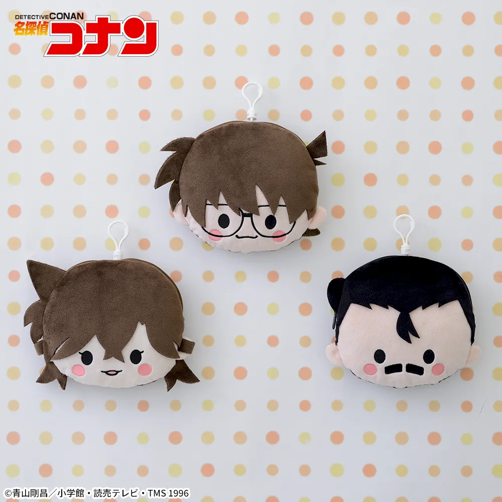 名探偵コナン きゃらまる ぬいぐるみパスケースコナン&蘭&小五郎