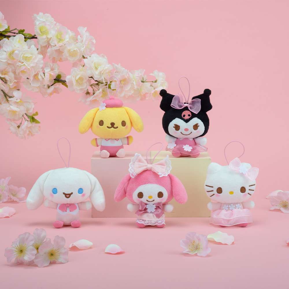 ゆるかわ　サンリオキャラクターズ　桜ドレスマスコット