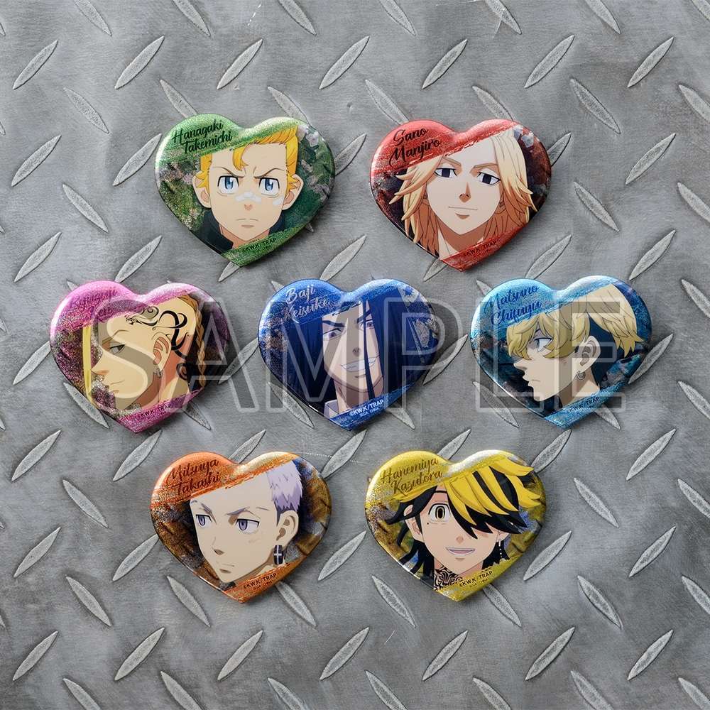 東京リベンジャーズ　キラキラビッグハート型缶バッジ