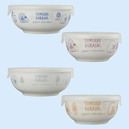 すみっコぐらし ふた付き陶磁器ボウルセット