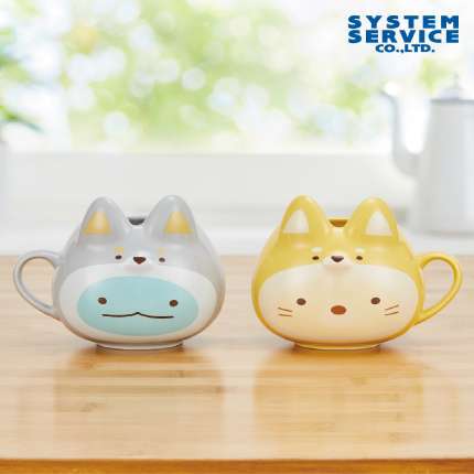 すみっコぐらし こいぬといぬごっこ フェイス型マグカップ