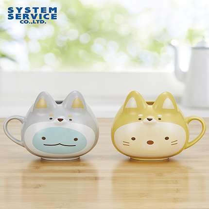 すみっコぐらし こいぬといぬごっこ フェイス型マグカップ