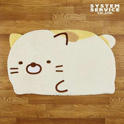 すみっコぐらし ビッグダイカットラグ ねこ うつぶせ