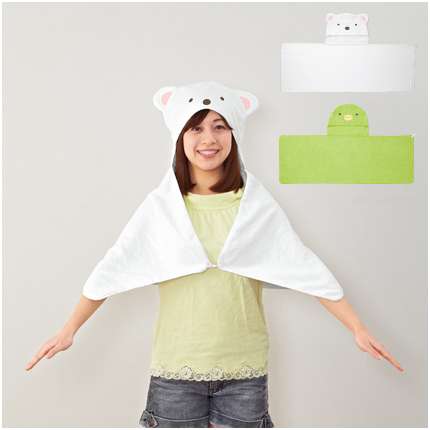 すみっコぐらし フード付きタオル