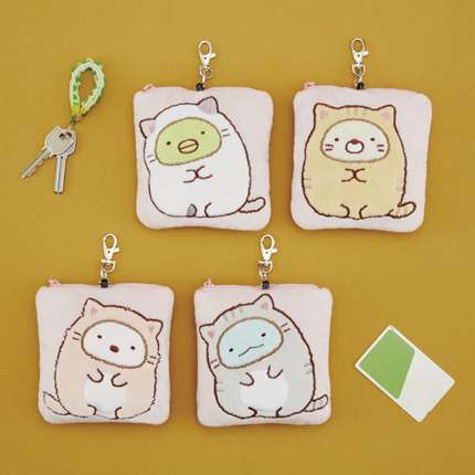 すみっコぐらし ぽかぽかねこびより ポケット付きパスケース