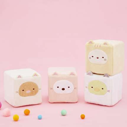 すみっコぐらし ぽかぽかねこびより キューブ型ぬいぐるみケース