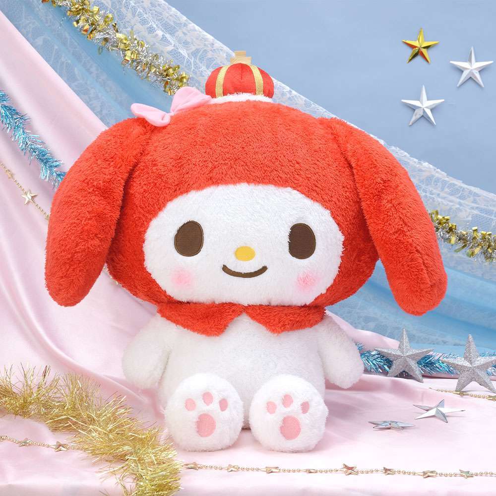 ゆるかわ　サンリオキャラクターズ　マイメロディ　ギガジャンボ王冠ぬいぐるみ