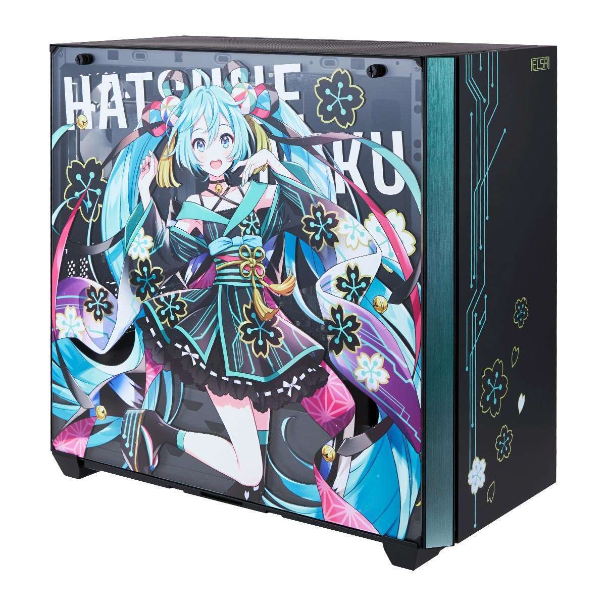 「初音ミク」イラスト入りコラボデスクトップPC「ELSA GALUDA-D HATSUNE MIKU Edition」