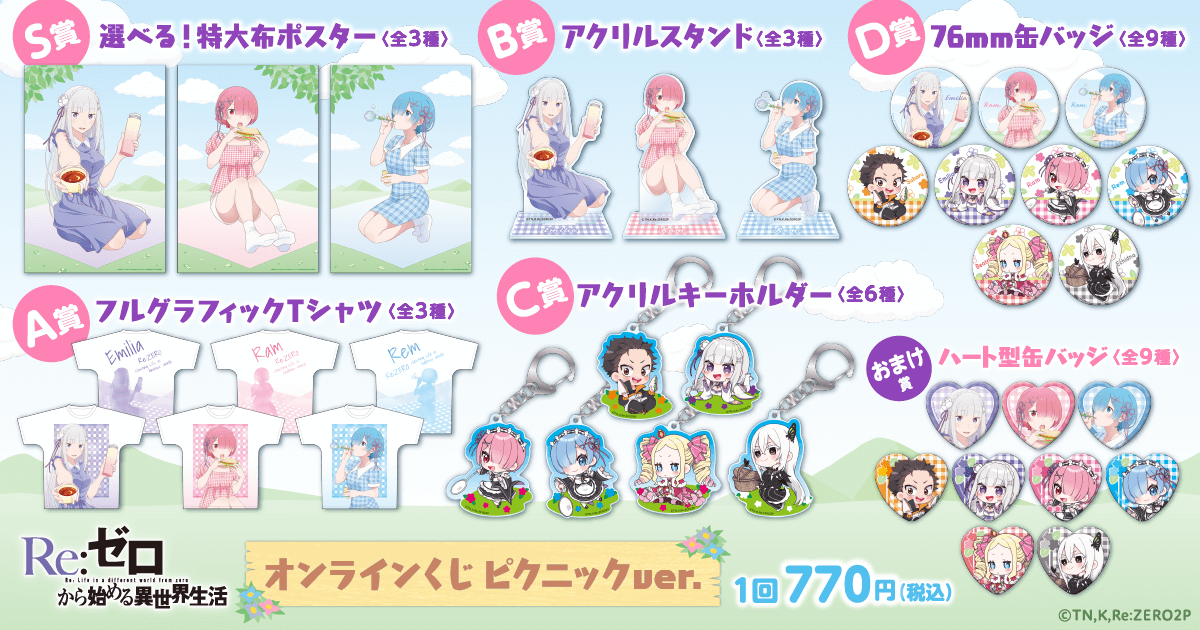 「Re:ゼロから始める異世界生活」オンラインくじ ピクニックver.