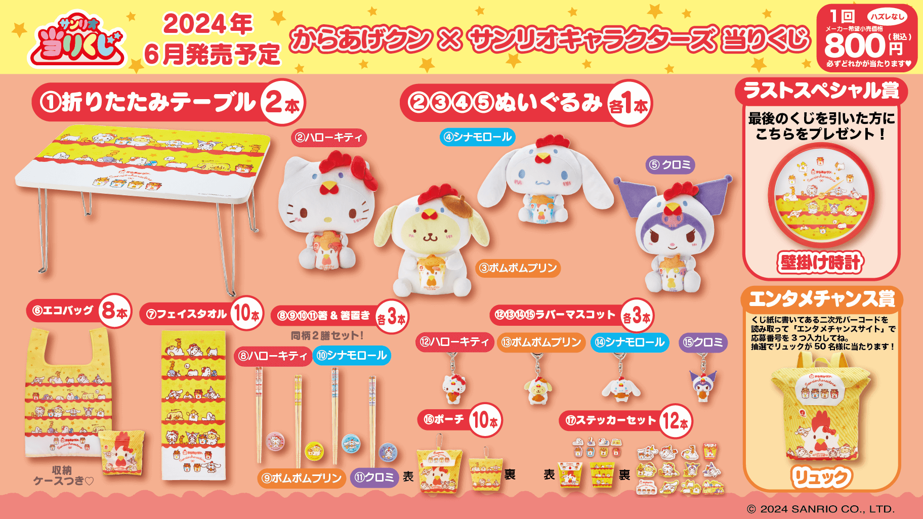からあげクン×サンリオキャラクターズ当りくじ