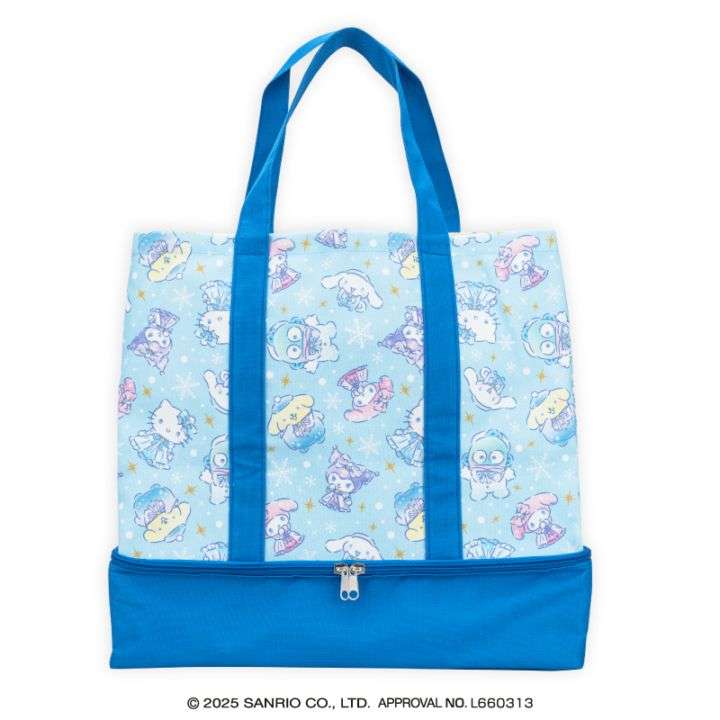 サンリオキャラクターズ スノーレインボー保冷ポケット付き2段トートバッグ