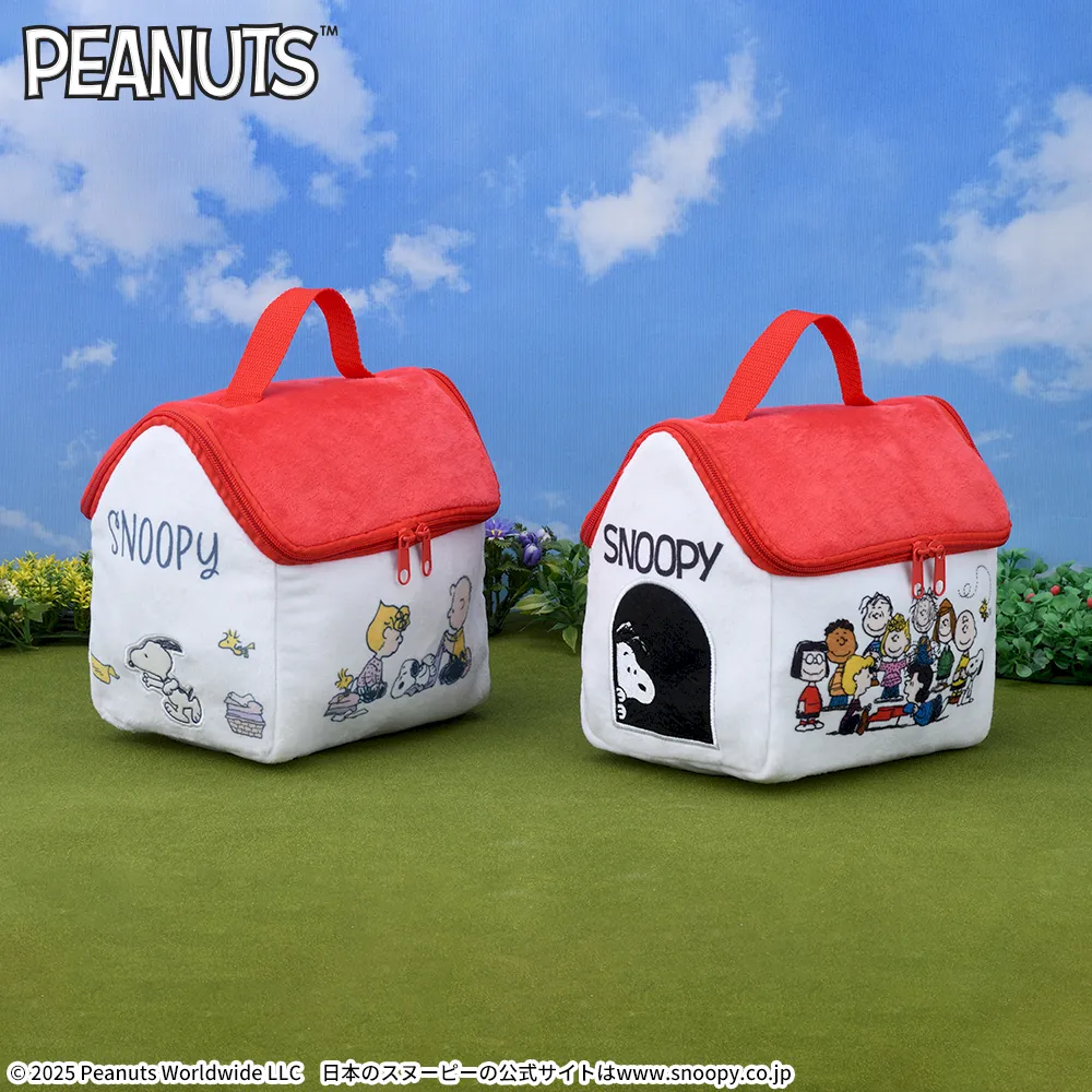 SNOOPY™プラチナムザッカドッグハウス型ポーチ