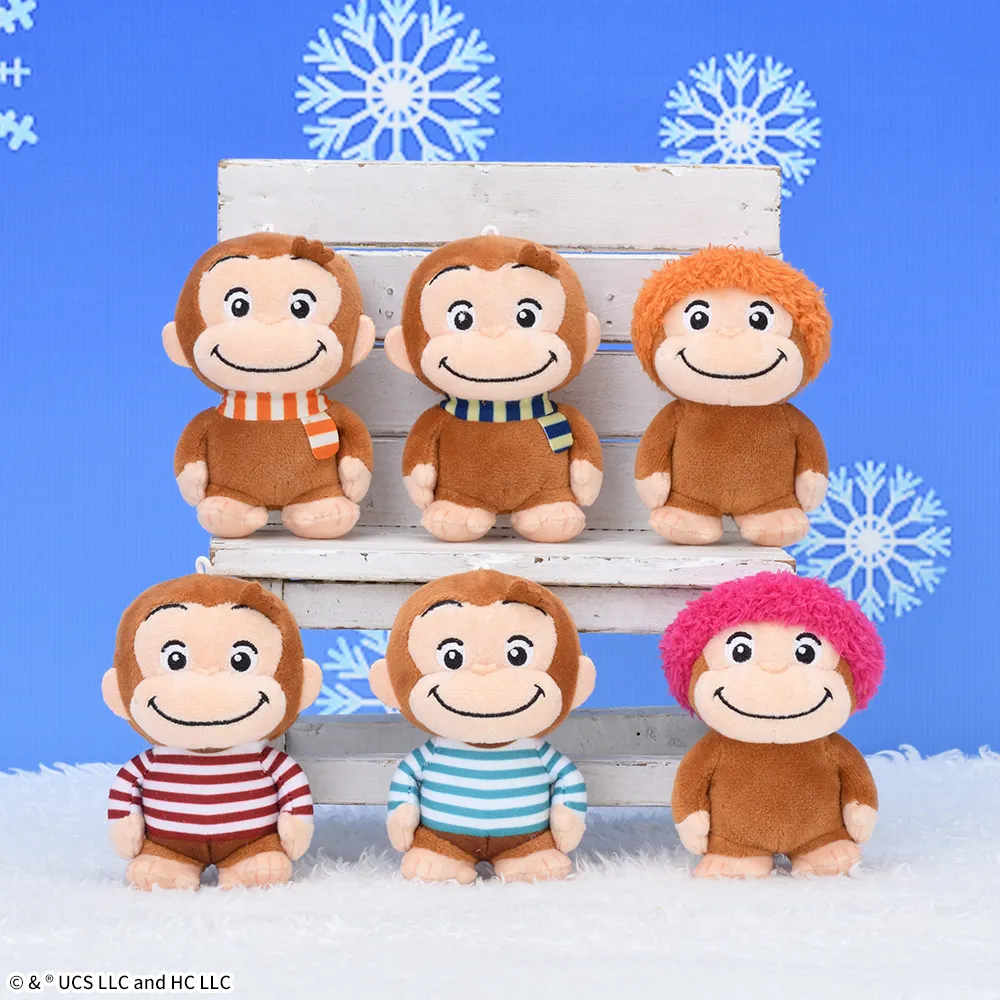 おさるのジョージぽってりマスコットカラフルウィンター