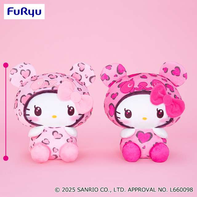 パンダ ハローキティ レディなヒョウ柄BIGぬいぐるみ