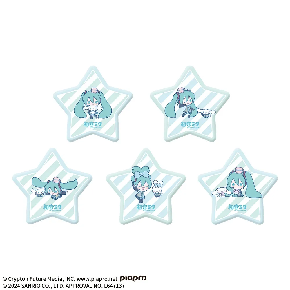 初音ミク×シナモロール星型缶バッジ