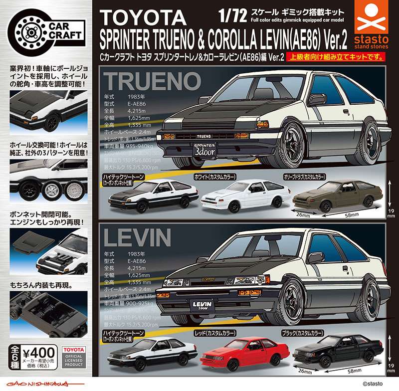 Cカークラフト トヨタ スプリンタートレノ&カローラレビン(AE86)編 Ver.2