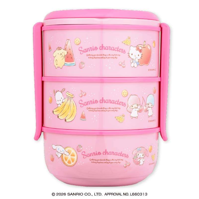 サンリオキャラクターズ キラキラフルーツ3段ピクニックランチボックス