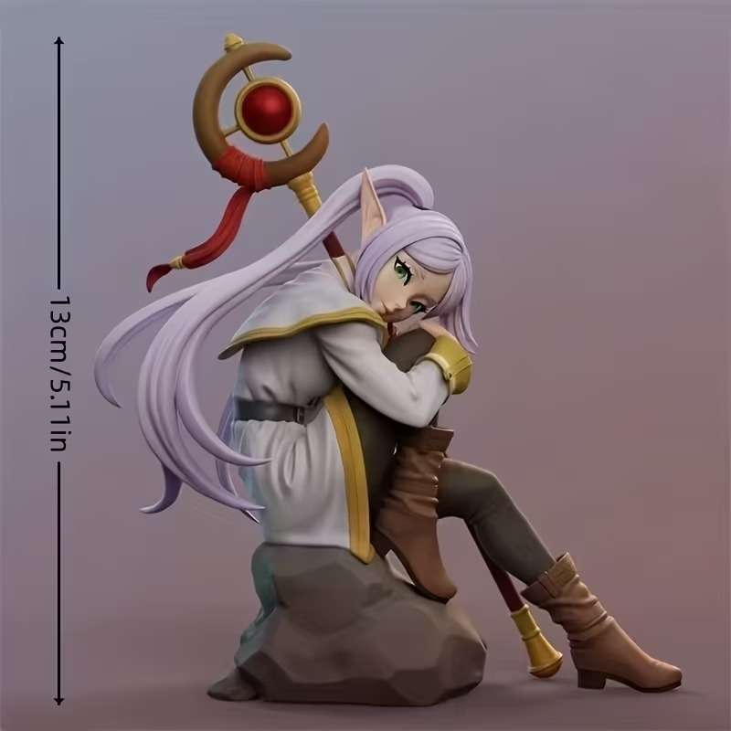 杖を持つ白髪のエルフ少女