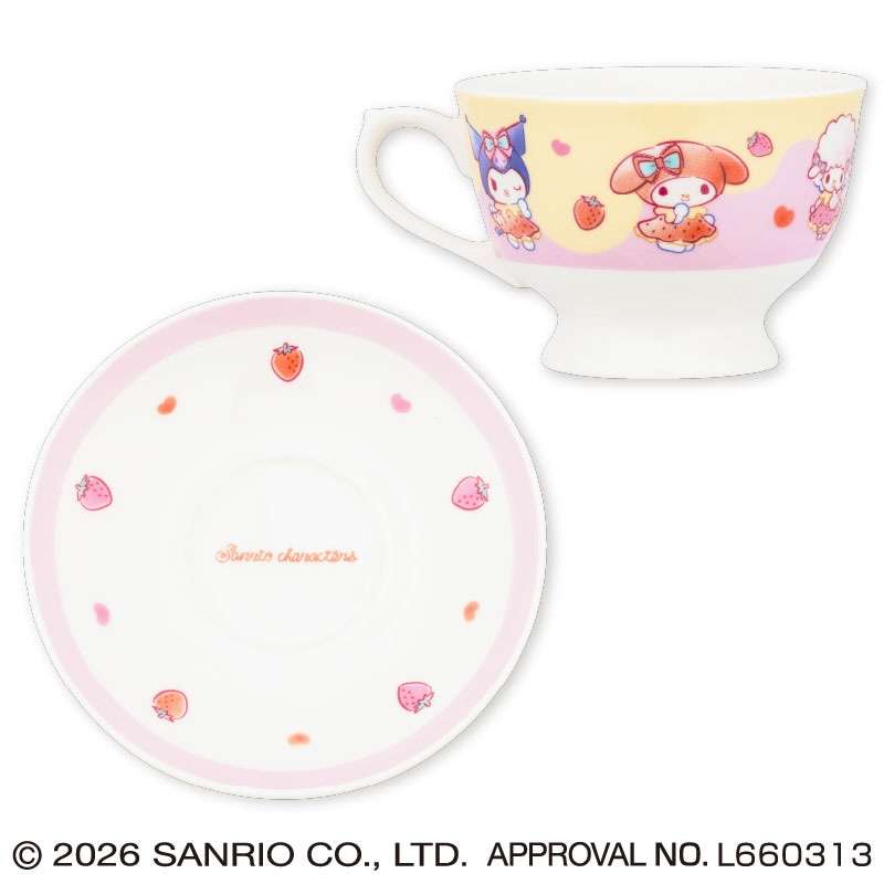 サンリオキャラクターズ いちごみるくメルトティーカップ＆ソーサー