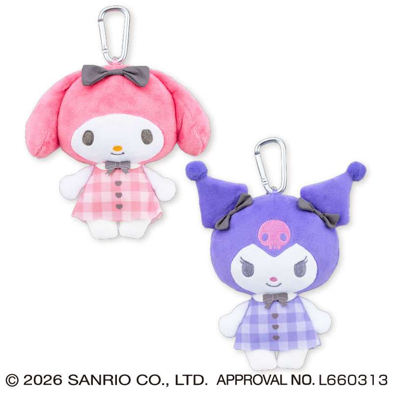 マイメロディ♡クロミ チェックワンピがま口ポーチ