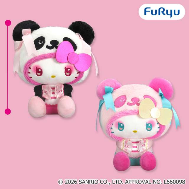 パンダ ハローキティ 中華ロリータBIGぬいぐるみ