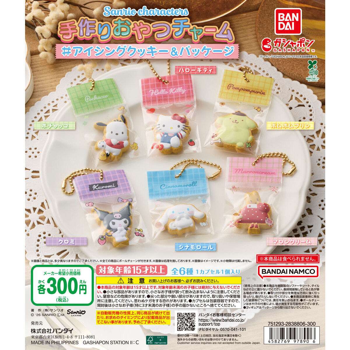 サンリオキャラクターズ 手作りおやつチャーム ＃アイシングクッキー＆パッケージ