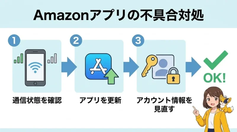 amazon アプリ Amazonアプリが開かない・ログインできない原因と対処法