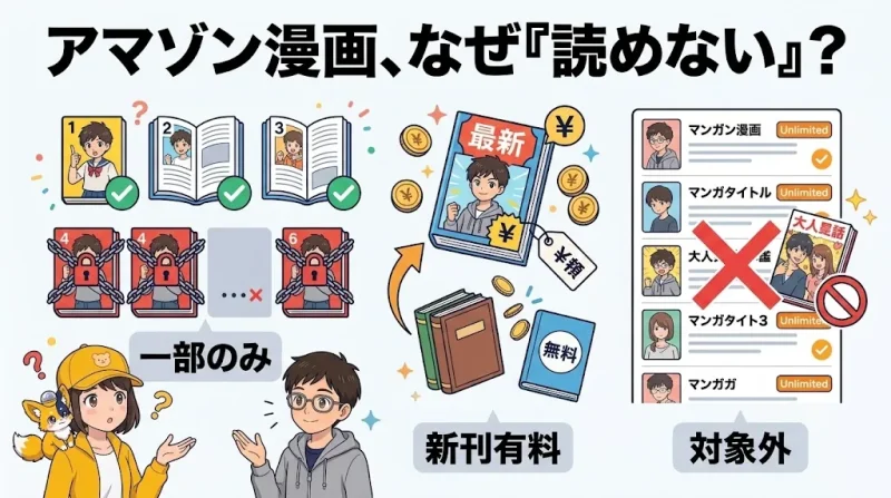 amazon 漫画 Amazonの漫画読み放題が「思ったより読めない」と言われる理由
