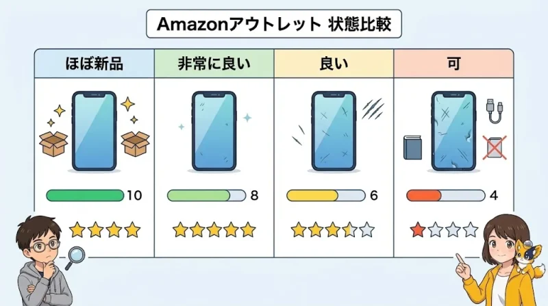amazon アウトレット Amazonアウトレットのコンディション｜ほぼ新品・非常に良い・良い・可の違い