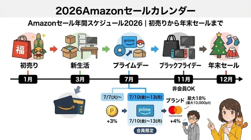 amazon セール Amazonセール年間スケジュール2026｜初売りから年末セールまで