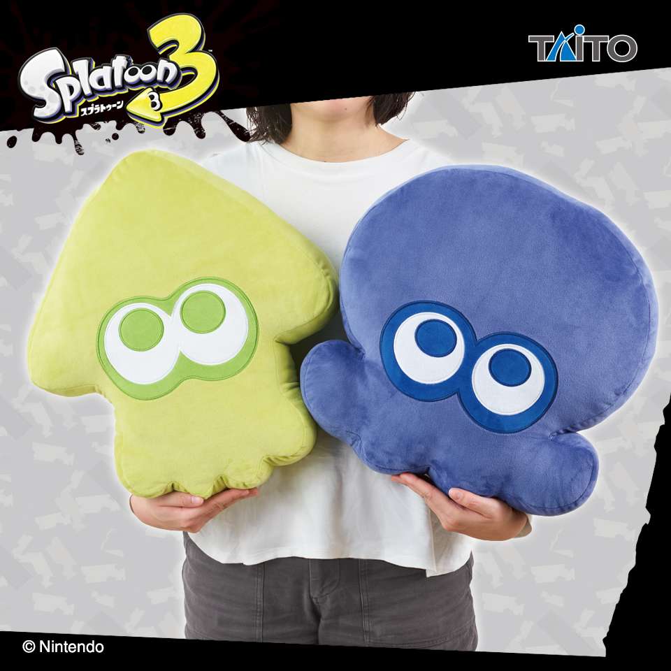 スプラトゥーン3　特大サイズぬいぐるみ　イカ＆タコ