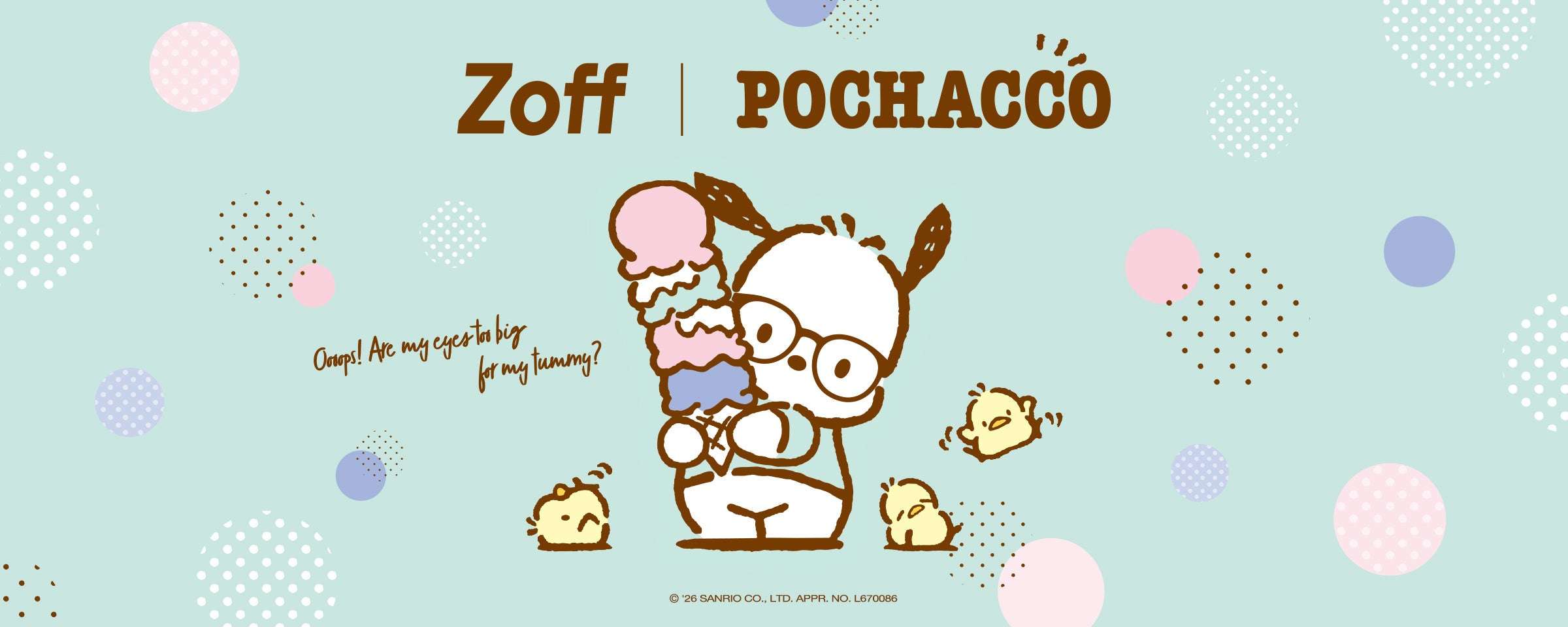 【2026年5月22日発売】ポチャッコ Zoff|POCHACCO “Icecream Collection”