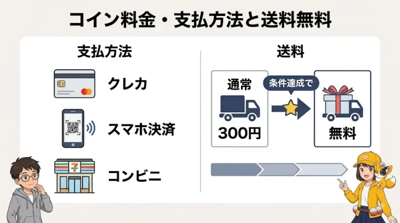 オリくじ オリくじのコインの料金・支払い方法と送料300円が無料になる条件