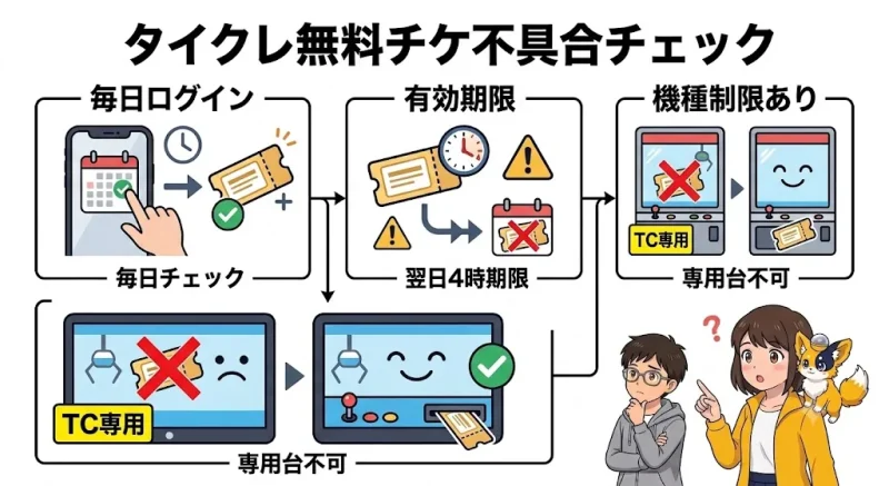 タイクレ 無料 タイクレの無料チケットがもらえなくなった原因と対処法