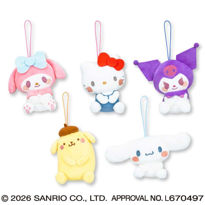 サンリオキャラクターズ むきゅむきゅおすわりちょいデカマスコット