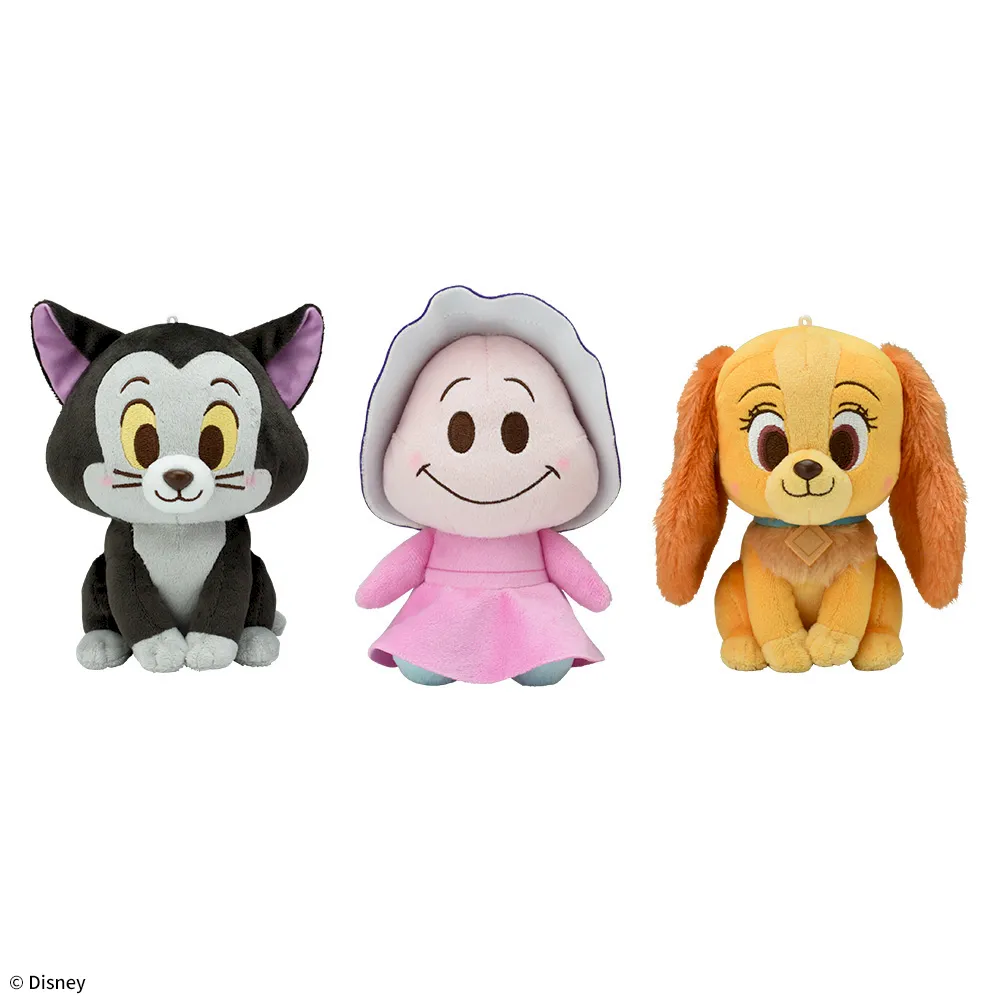 【ナムコ限定】ディズニーキャラクター赤いほっぺぬいぐるみフィガロ&ヤングオイスター&レディ